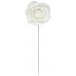 Chaks 0312-00, Set de 2 Grandes Roses diam 10cm sur tige, Blanc