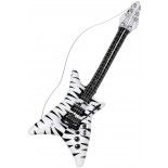 Guitare Rock gonflable Zébrée blanc/noir 95cm