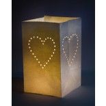 Chaks 0534, Set de 5 grands Photophores 25cm, Coeur blanc