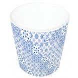 Chaks 0567, LOT de 12 Bougeoirs verre Vase décorés 6,8cm AZULEJOS