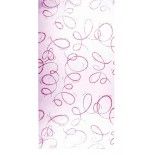 Chaks 0818-05, Chemin de table Blanc paillettes Serpentins fuchsia