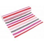 Chaks 0857, Chemin de table Stripes paillettes, Gris-Rouge-Rose