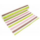 Chaks 0859, Chemin de table Stripes rose paillettes, Rose-Vert-Chocolat