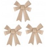 Chaks 0932, Set de 3 petits Noeuds pvc/Jute 12cm, Naturel