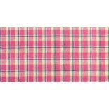 Chaks 0980, Nappe rectangle en Lin 2m40, décos Madras Fuchsia