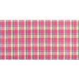 Chaks 0980, Nappe rectangle en Lin 2m40, décos Madras Fuchsia