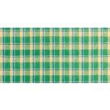 Chaks 0981, Nappe rectangle en Lin 2m40, décos Madras Vert