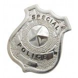 P'TIT Clown re10022 - Badge de policier, métal argenté, h. 7 cm