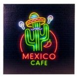 Chaks 10249, Tableau lumineux 25 leds MEXICO CAFE 40cm