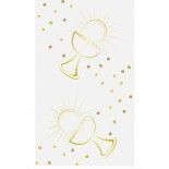 Chaks 10414, Chemin de table Calice, Blanc/Or métal 5m