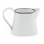 Chaks 10417, Petite Cruche en métal BLANC avec anse 7,5 cm