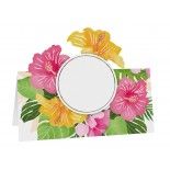 Chaks 10441, Set de 6 Marque-places Fleurs Tropicales en carton