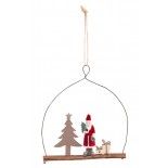 Chaks 10504, Suspension Père Noël et Sapin 15cm