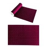 Chaks 10515, Chemin de Table Velours BORDEAUX avec lignes brillantes