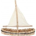 Chaks 10808, Grand Bateau en bois et métal avec voile, 49 x 47cm