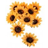 Chaks 10849, Lot de 12 fleurs de Tournesol Ø 8cm, Jaune