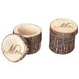 Chaks 10921, Set de 2 Boites en bois Mr & Mrs 4cm avec couvercle