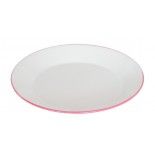 Chaks 10961, Assiette Déco métal BLANC & ROSE 25 cm