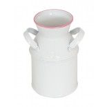 Chaks 10966, Petit Pot à Lait en métal BLANC & ROSE 10 cm