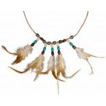 Collier plumes et perles indien