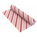 Chaks 11481, Chemin de table Jute Candy Stripes, paillettes Argent/Rouge