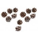 Chaks 11498, Sachet de 12 mini Pommes de pin 2cm, Naturel neige