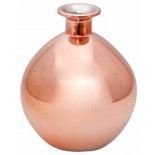 Vase Boule en verre ø12,5 x 14,5 cm, métallisé Rose Gold