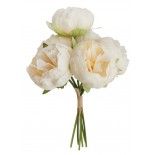 Chaks 11570-00, Bouquet de 6 Pivoines 27,5cm Blanc/crème