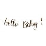 Guirlande lettres Hello Baby ! en carton or métallisé 150cm