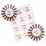 Lot de 8 Badges spécial Mariage avec 36 stickers Ø 8cm