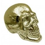 Crâne tête de mort 17cm, métallisée Or
