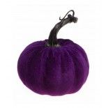 Petite Citrouille en velours diam. 10cm, Violet