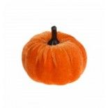 Mini Citrouille en velours diam. 7cm, Orange