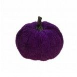 Mini Citrouille en velours diam. 7cm, Violet