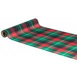 Chemin de table tissu Tartan rouge/vert/blanc 3m