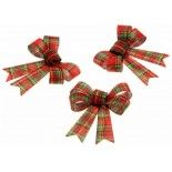 Set de 3 petits Noeuds Scottish 12,7cm rouge/vert/or