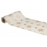 Chemin de table Fourrure Flocons mini-sequins 3m, Or