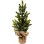 Petit sapin de Noël artificiel réaliste 45cm lumineux 20 leds, Vert