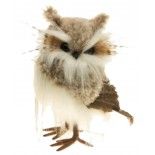 Petit Hibou des neiges en plumes 17cm