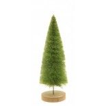 Sapin sur rondin bois 24cm, Vert clair