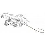 Branche Ginkgo artificielle 61cm, Argent mat