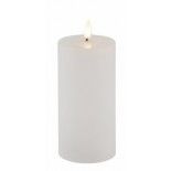 Bougie cire flamme led réaliste Rustique Timer 15cm blanche