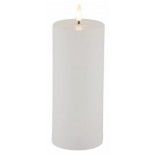 Grande Bougie cire flamme led réaliste Rustique Timer 17,5cm blanche