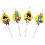 Lot de 8 Pailles en carton avec médaillons 19,6cm Dragon Ball ®