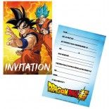 Paquet de 8 Cartes d'invitation anniversaire 16x10cm Dragon Ball ®