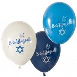 Sachet de 10 ballons Bar Mitzvah Blanc/Bleu/Marine