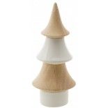 Sapin en bois naturel et céramique blanche 16,5cm