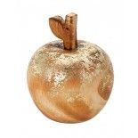 Petite Pomme vintage en bois doré 9cm