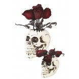 P'TIT Clown re12940 - Vase crâne avec roses, animé et sonore