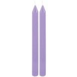 Set de 2 bougies Flambeau Cannelées 25cm, Lilas